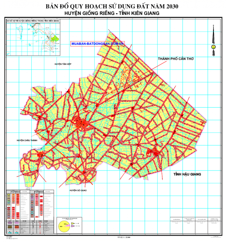 Bản đồ quy hoạch sử dụng đất huyện Giồng Riềng mới nhất