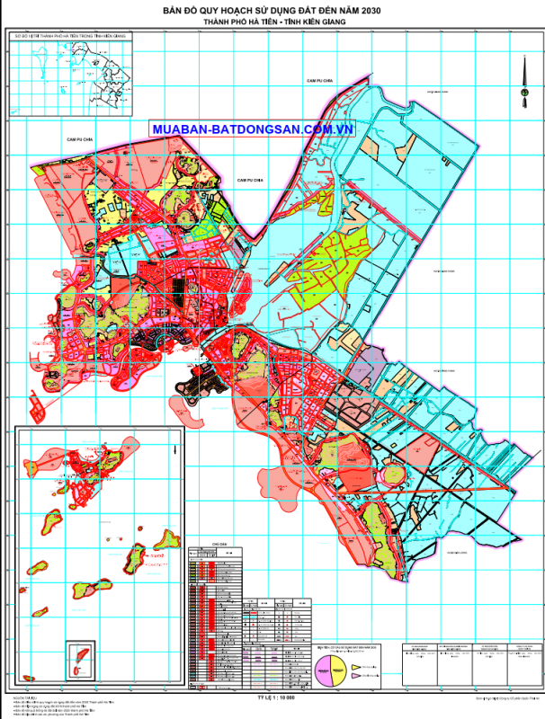 Bản đồ quy hoạch sử dụng đất Tp Hà Tiên mới nhất